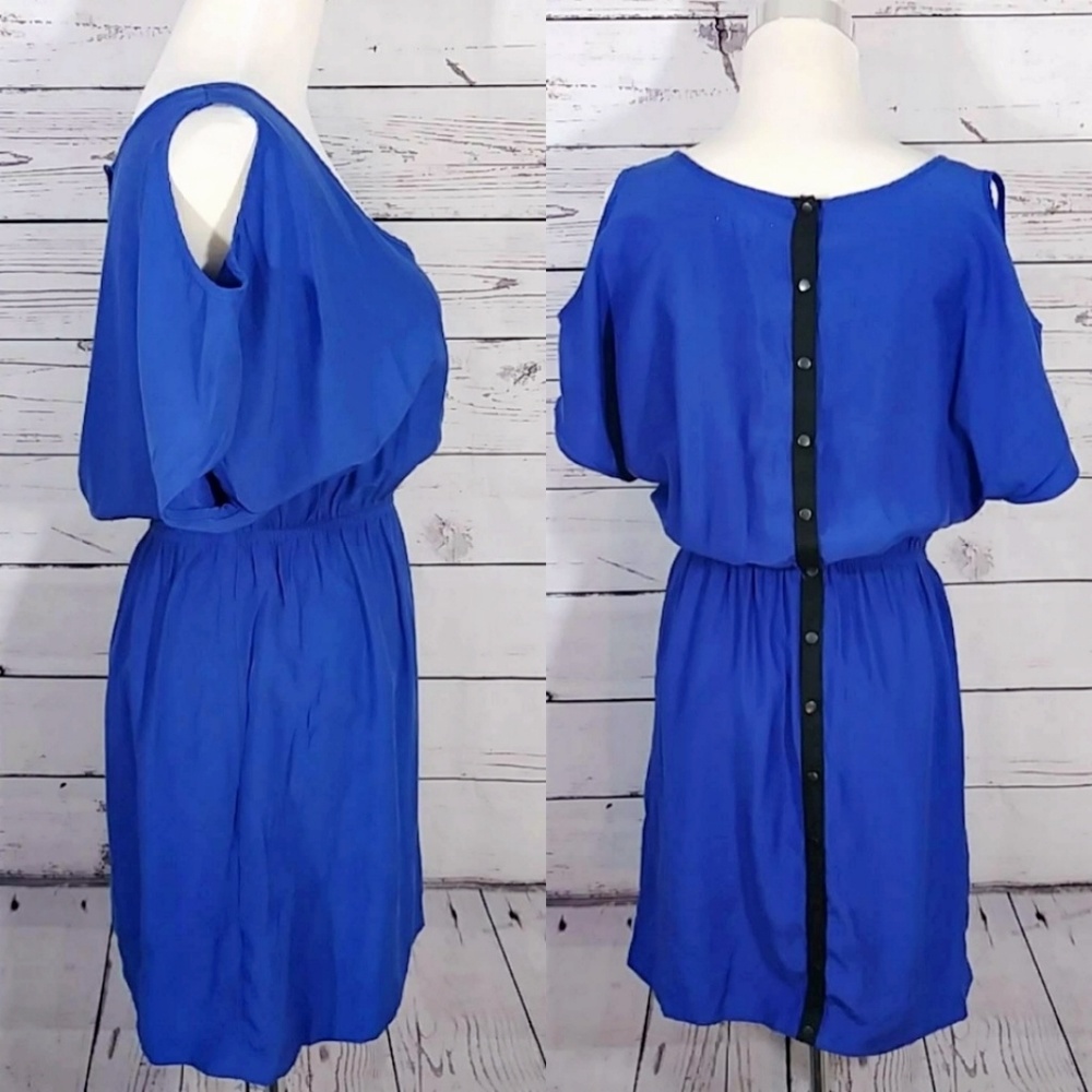 Silence+Noise Cold Shoulder Batwing Snap Dress M - Picture 5 of 5